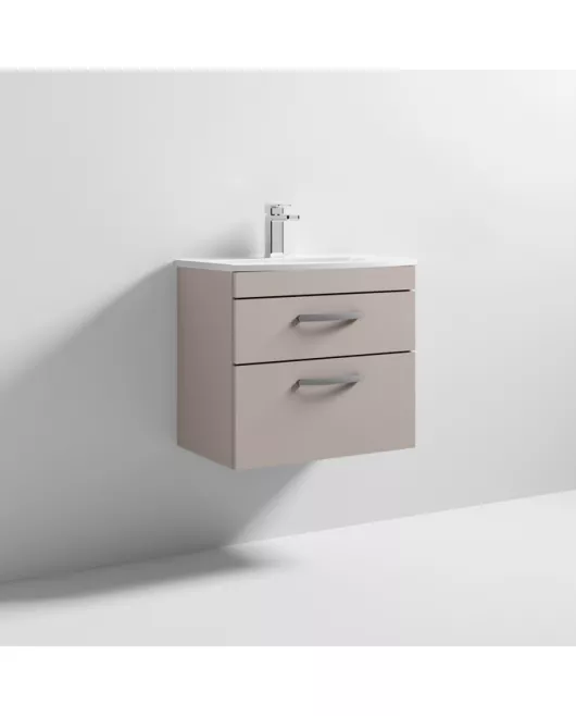 APS7095 600 WH 2-Drawer Vanity & Basin 4 Stone Grey