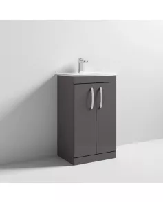 APS7096 500 FS 2-Door Vanity & Basin 4 Gloss Grey