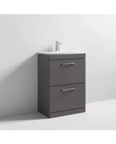 APS7100 600 FS 2-Drawer Vanity & Basin 4 Gloss Grey