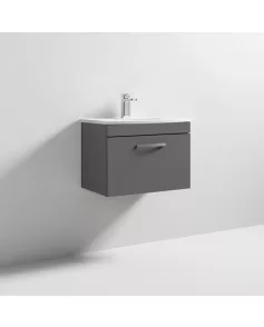 APS7101 600 WH Single Drawer Vanity & Basin 4 Gloss Grey