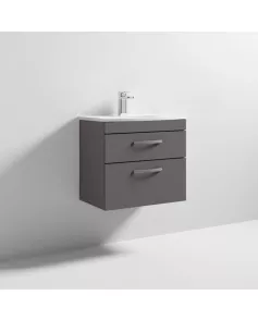 APS7102 600 WH 2-Drawer Vanity & Basin 4 Gloss Grey
