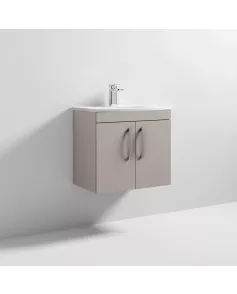 APS7111 600 WH 2-Door Vanity & Basin 4 Stone Grey