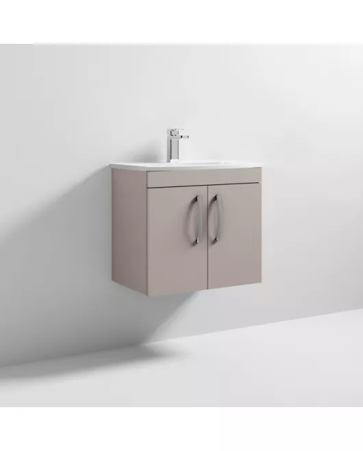 APS7111 600 WH 2-Door Vanity & Basin 4 Stone Grey