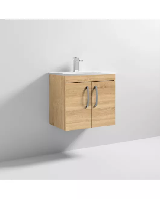 APS7112 600 WH 2-Door Vanity & Basin 4 Natural Oak