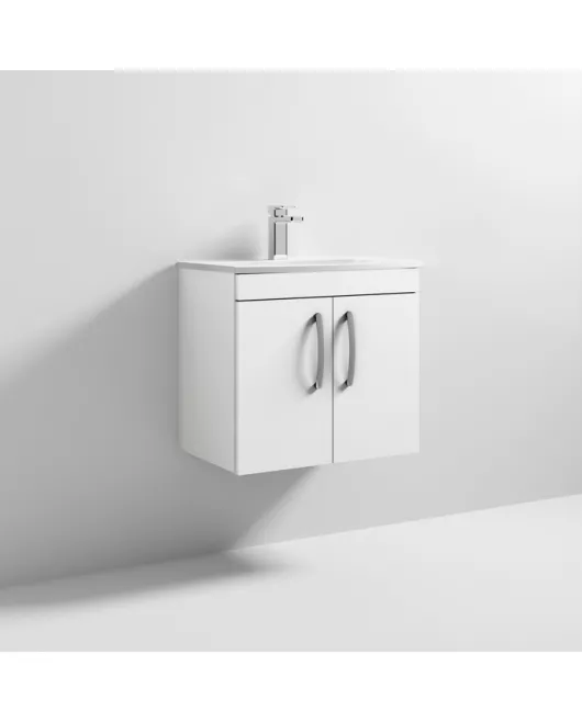 APS7116 600 WH 2-Door Vanity & Basin 4 Gloss White