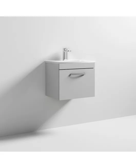 APS7118 500 WH Single Drawer Vanity & Basin 4 Gloss Grey Mist