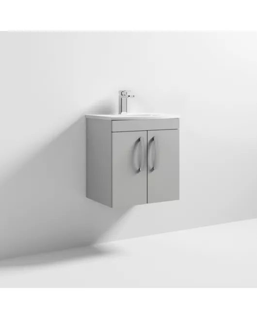APS7120 500 WH 2-Door Vanity & Basin 4 Gloss Grey Mist