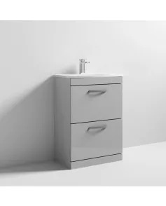APS7122 600 FS 2-Drawer Vanity & Basin 4 Gloss Grey Mist