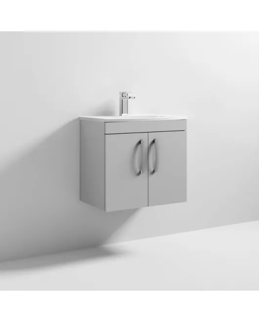 APS7125 600 WH 2-Door Vanity & Basin 4 Gloss Grey Mist