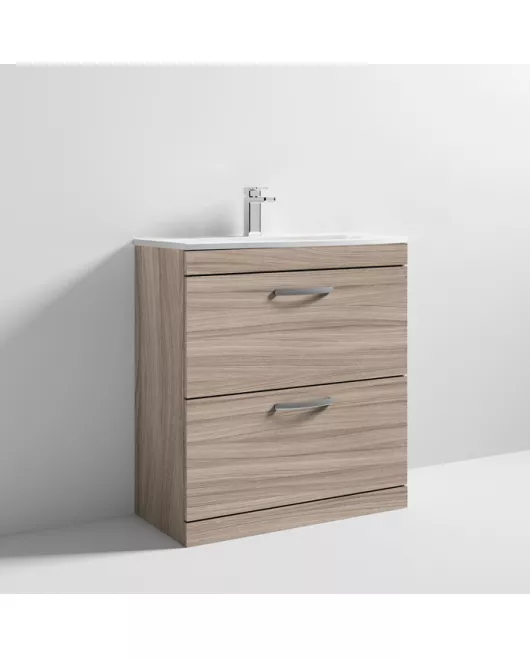 APS7126 800 FS 2-Drawer Vanity & Basin 4 Driftwood