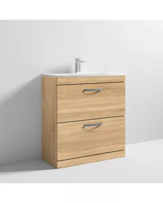 APS7127 800 FS 2-Drawer Vanity & Basin 4 Natural Oak