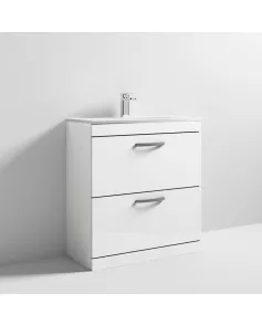 APS7130 800 FS 2-Drawer Vanity & Basin 4 Gloss White