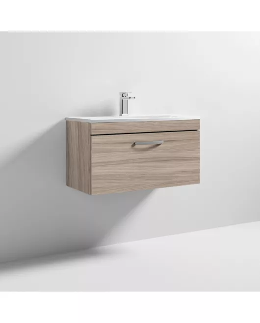 APS7132 800 WH Single Drawer Vanity & Basin 4 Driftwood