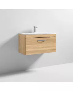 APS7133 800 WH Single Drawer Vanity & Basin 4 Natural Oak