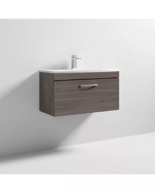 APS7134 800 WH Single Drawer Vanity & Basin 4 Brown Grey Avola