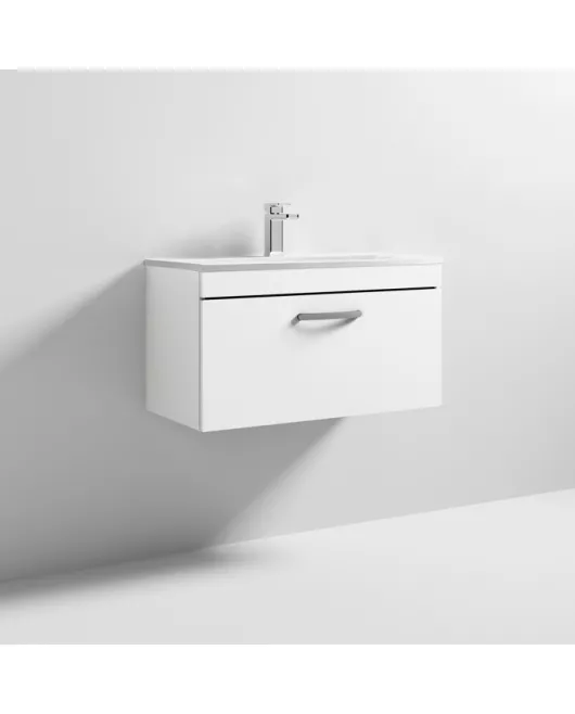 APS7136 800 WH Single Drawer Vanity & Basin 4 Gloss White