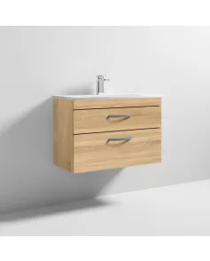 APS7139 800 WH 2-Drawer Vanity & Basin 4 Natural Oak