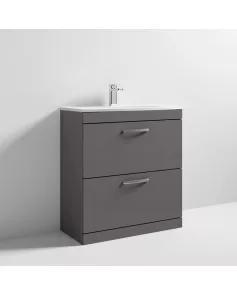 APS7144 800 FS 2-Drawer Vanity & Basin 4 Gloss Grey