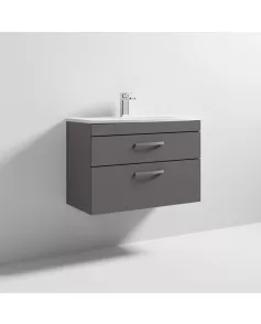 APS7146 800 WH 2-Drawer Vanity & Basin 4 Gloss Grey