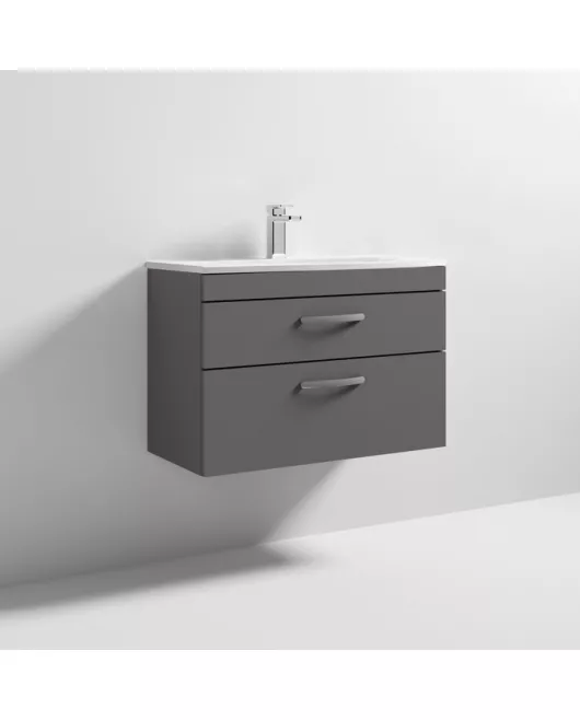 APS7146 800 WH 2-Drawer Vanity & Basin 4 Gloss Grey