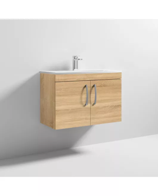 APS7149 800 WH 2-Door Vanity & Basin 4 Natural Oak