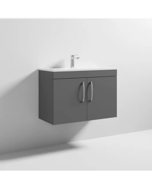 APS7152 800 WH 2-Door Vanity & Basin 4 Gloss Grey