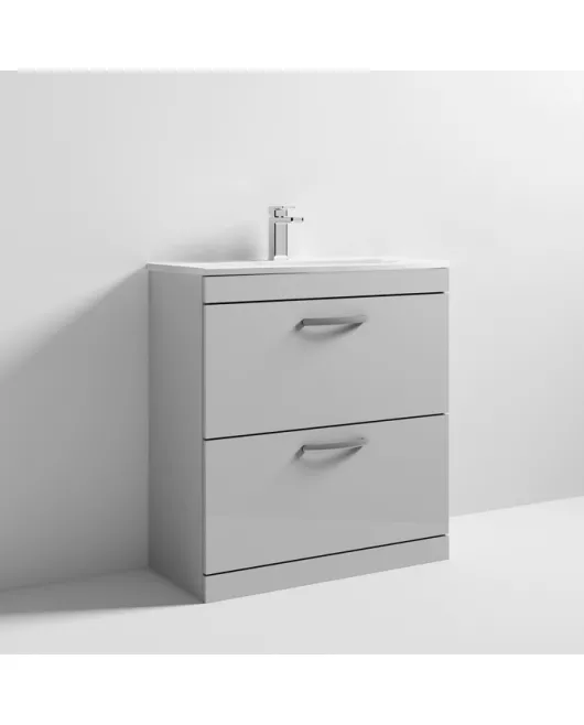 APS7154 800 FS 2-Drawer Vanity & Basin 4 Gloss Grey Mist