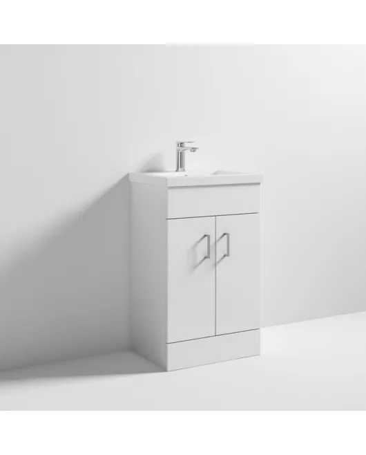 APS7195 Floor Standing 500mm Cabinet & Basin 2 High Gloss White
