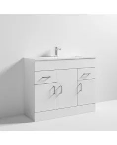 APS7205 White Minimalist 1000mm Basin Unit High Gloss White