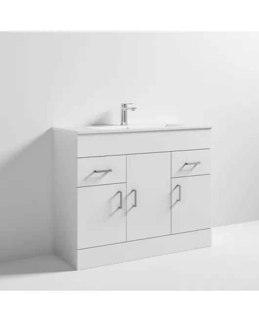 APS7205 White Minimalist 1000mm Basin Unit High Gloss White