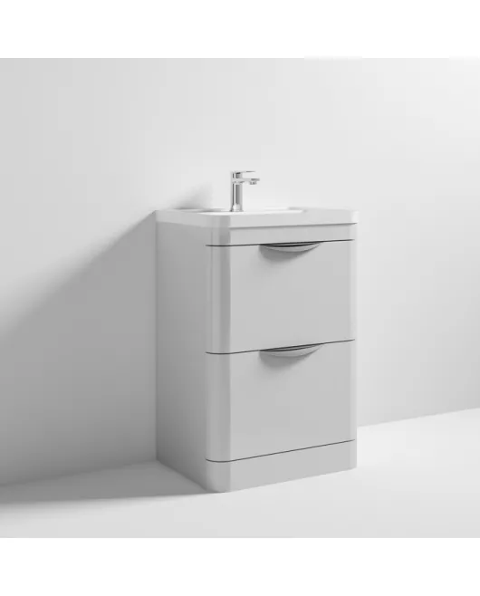 APS7208 Parade 600 F/S 2 Drawer Unit & Basin Gloss Grey Mist