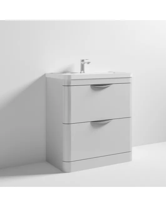 APS7226 Parade 800 F/S 2 Drawer Unit & Basin Gloss Grey Mist