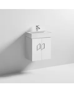 APS7310 Checkers White 450 W/H Basin Unit White Gloss