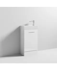 APS7314 White Compact Cabinet & Basin White Gloss