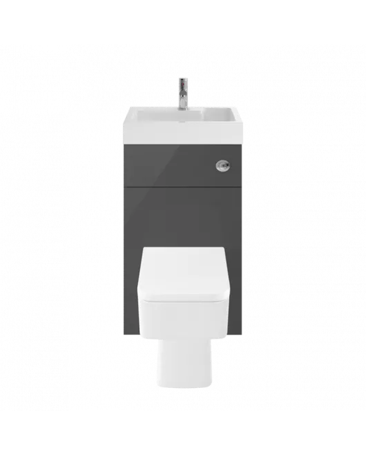 APS7318 500mm Basin & WC Unit Gloss Grey