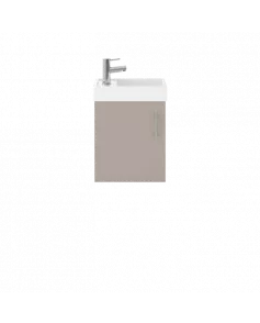 APS7329 400 Single Door WH Unit and Basin Stone Grey