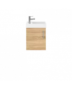 APS7330 400 Single Door WH Unit and Basin Natural Oak