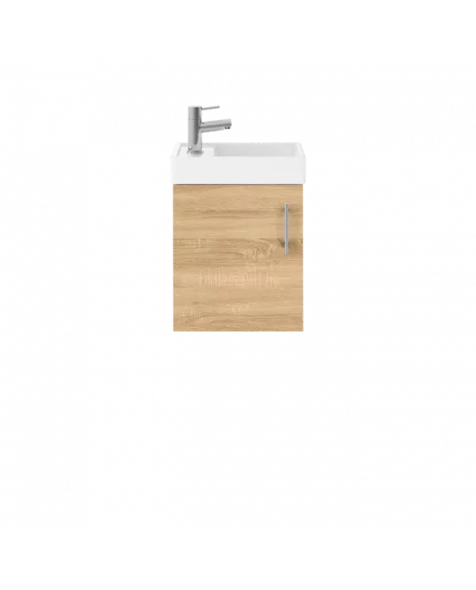 APS7330 400 Single Door WH Unit and Basin Natural Oak