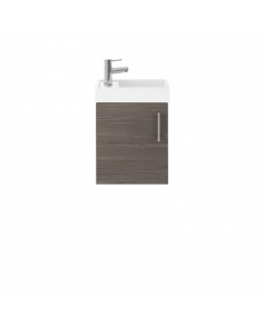 APS7332 400 Single Door WH Unit and Basin Grey Avola