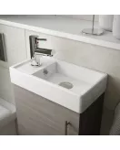 APS7332 400 Single Door WH Unit and Basin Grey Avola