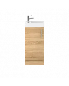 APS7338 400 Single Door FS Unit and Basin Natural Oak