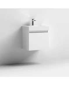 APS7343 500x360 WH 1-Door Vanity & Basin Gloss White