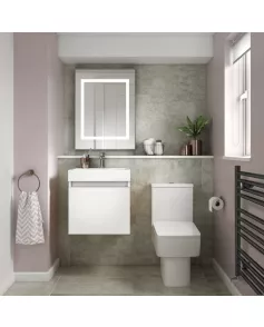 APS7343 500x360 WH 1-Door Vanity & Basin Gloss White