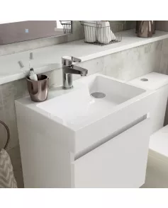 APS7343 500x360 WH 1-Door Vanity & Basin Gloss White