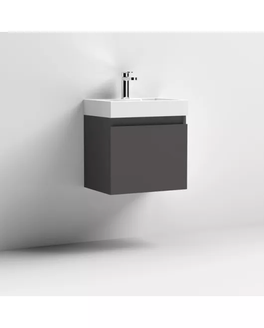 APS7346 500x360 WH 1-Door Vanity & Basin Gloss Grey
