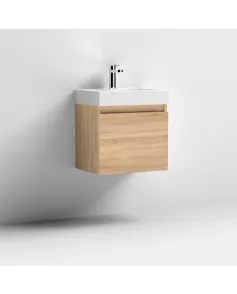 APS7350 500x360 WH 1-Door Vanity & Basin Natural Oak