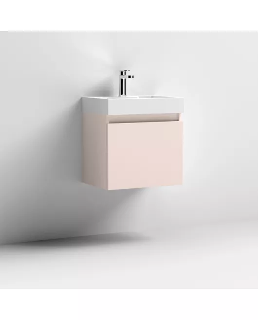 APS7360 500x360 WH 1-Door Vanity & Basin Blush Pink