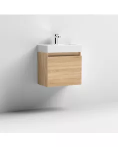 APS7371 500x300 WH 1-Door Vanity & Basin Natural Oak