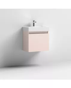 APS7379 500x300 WH 1-Door Vanity & Basin Blush Pink