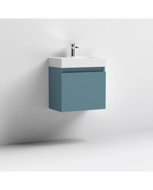 APS7387 500x300 WH 1-Door Vanity & Basin Aurora Teal